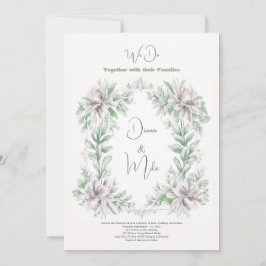 Blommigt Vintage Sage grönt, med närmare uppgifter Inbjudningar