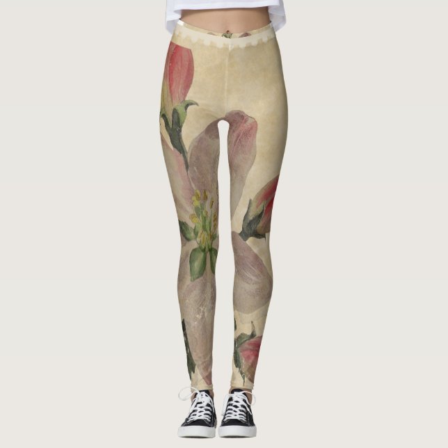 Blommigt:Vintagens kopplingar Leggings (Framsida)