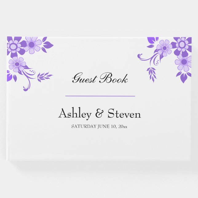 Blommigt Violet Gästböcker (Framsida)