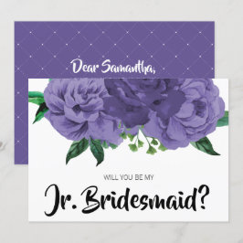 Blommigt Violet Lila blir mitt Junior Bridesmaid-k Inbjudningar