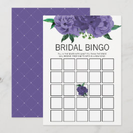 Blommigt Violet Lila Möhippa Bingo-spelkort Inbjudningar