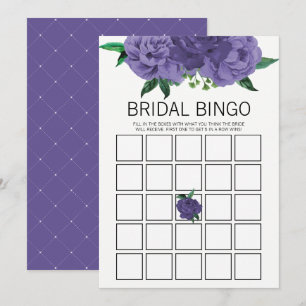 Blommigt Violet Lila Möhippa Bingo-spelkort Inbjudningar