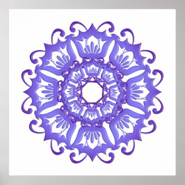 Blommigt violet mandala. poster