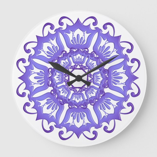 Blommigt violet mandala. stor klocka (Framsida)