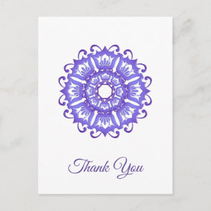 Blommigt violet mandala. vykort