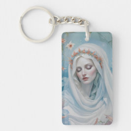Blommigt Virgin Mary Keychain
