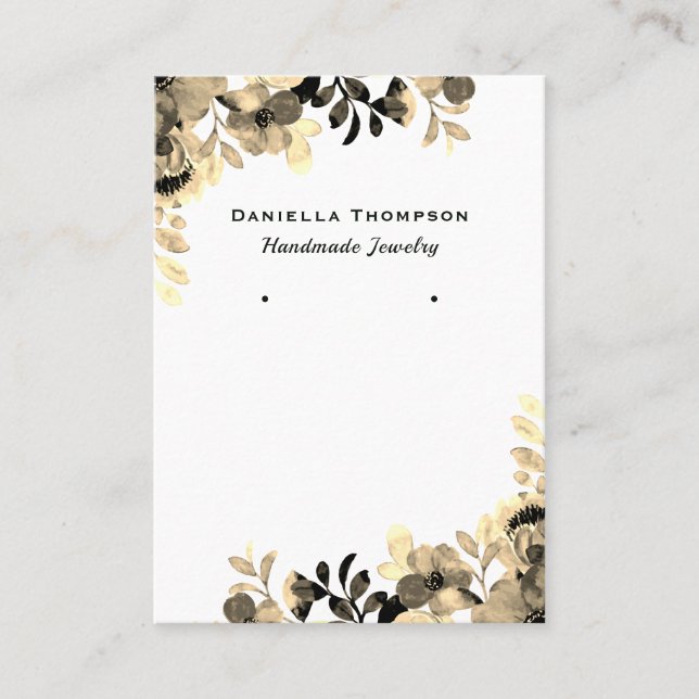 Blommigt Visning för botaniskt färgämne judiskt ar Visitkort (Framsida)