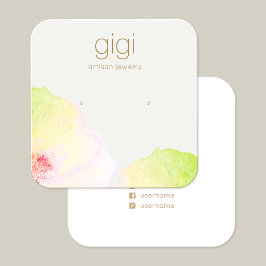 Blommigt Visning för vattenfärgstud - uppläsning Fyrkantigt Visitkort