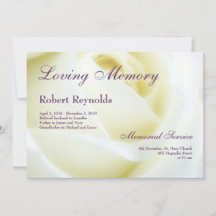 Blommigt Vit ros Funeral eller Memorial Meddelande