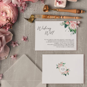 Blommigt Vita Bröllop Wishing-brunn Tilläggskort