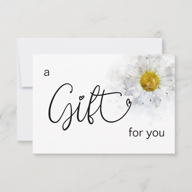 *~* Blommigt Vitfärgsfärgad Daisy Hjärtminimalisti (Framsida)