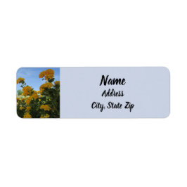 Blommigt Vivid Gult Lantana Photo Flower Returadress Etikett