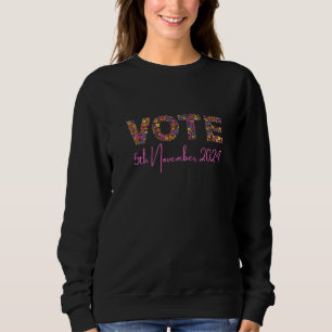 Blommigt "Vote" - Svart tröja