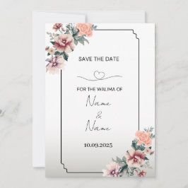 Blommigt walima-inbjudan inbjudningar