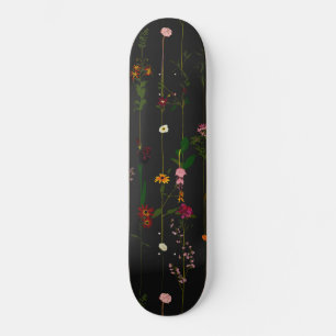 Blommigt Wallroll - Mörk Mini Skateboard Bräda 18,5 Cm