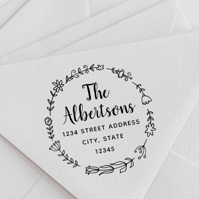 Blommigt WAN-familjen Namn Returadress Frimärke Stämpel (Skapare uppladdad)