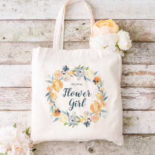 Blommigt WAN Monogrammed Flower Girl Tygkasse