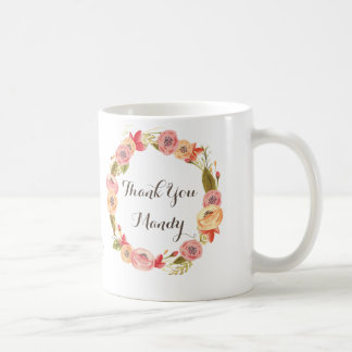 Blommigt WAN Tack Lärare Coffee Mugg