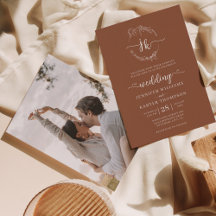 Blommigt WAN Terracotta Monogram Photo Bröllop