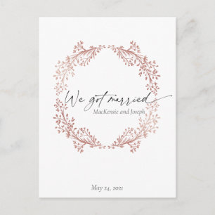 Blommigt WAN Vi Har Married Announement Inbjudan