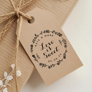 Blommigt Wandan Kärlek är Sweet Wedding Favor Självfärgande Stämpel