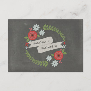 Blommigt Wandeand & Banner Chalkboard Inspired OSA Kort
