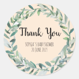Blommigt Wandeene Gren Botaniskt tack, Sticker Runt Klistermärke
