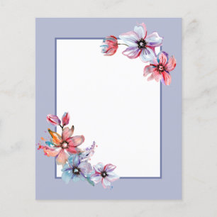 Blommigt Watercolor Art ram Scrapbook Papper