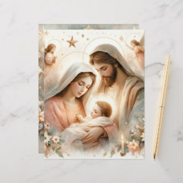 Blommigt Watercolor Baby Jesus Scrapbook Papper