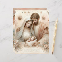 Blommigt Watercolor Baby Jesus Scrapbook Papper