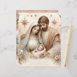 Blommigt Watercolor Baby Jesus Scrapbook Papper