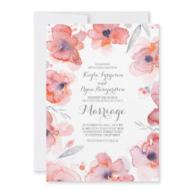 Blommigt Watercolor Botanical Vintage bröllop