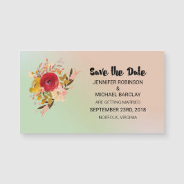Blommigt Watercolor Bouquet Bröllop spara datum