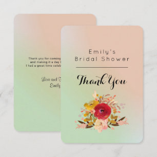 Blommigt Watercolor Bouquet Möhippa Tack Inbjudningar