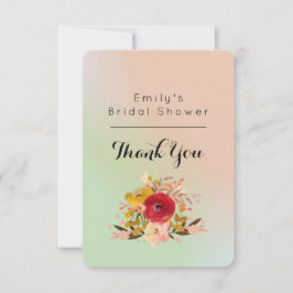 Blommigt Watercolor Bouquet Möhippa Tack Inbjudningar