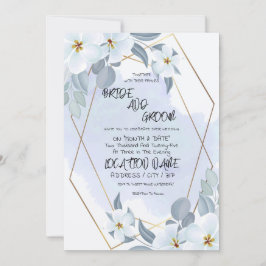 Blommigt Watercolor Bröllop Inbjudningar