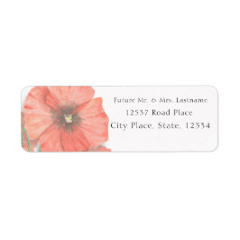 Blommigt Watercolor Bröllop Return-adressetikett Returadress Etikett