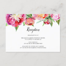 Blommigt Watercolor Coral Peony Wedding Reception