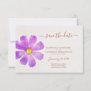 Blommigt Watercolor Cosmos Daisy Terracotta Bröllo