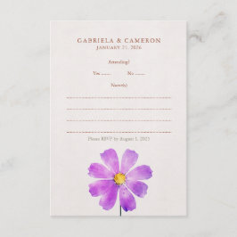 Blommigt Watercolor Cosmos Daisy Terracotta Bröllo Tilläggskort