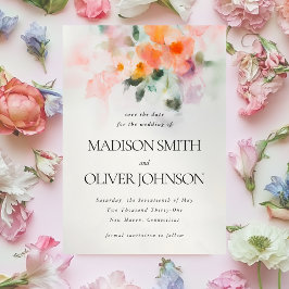 Blommigt Watercolor Elegant Romantic Botanic Spara Datumet