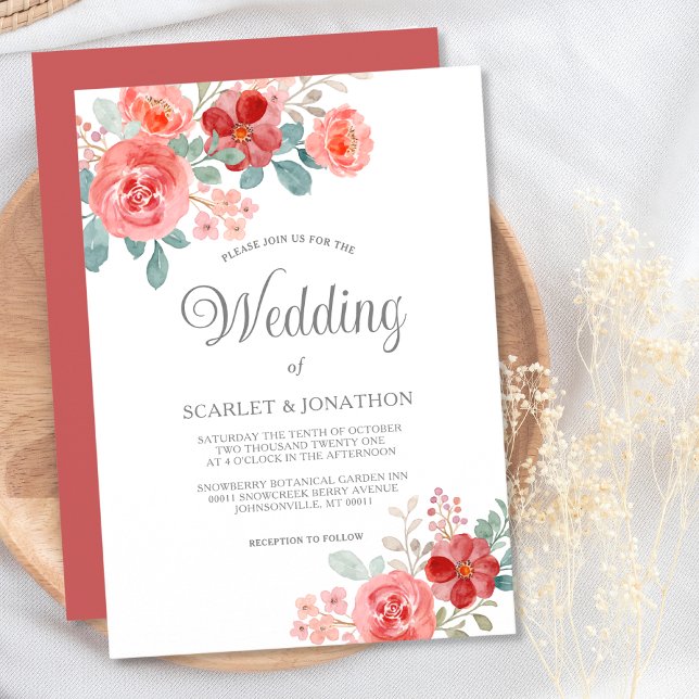 Blommigt Watercolor Eucalyptus Fall Wedding Inbjudningar (Skapare uppladdad)