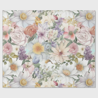 Blommigt Watercolor Garden Blooms Presentpapper