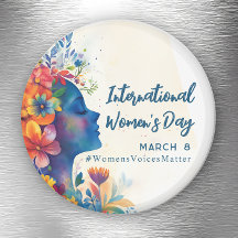 Blommigt Watercolor Internationell Women's Day