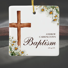 Blommigt Watercolor Kor Baptism Julgransprydnad Keramik