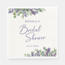 Blommigt Watercolor Lavender & Eucalyptus Pappersservett