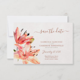 Blommigt Watercolor Lillies Terracotta