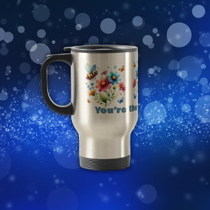Blommigt Watercolor Monogram Du är Bees Knees Resemugg