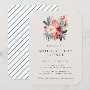 Blommigt Watercolor Mors dag Brunch Inbjudningar