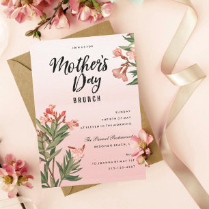 Blommigt Watercolor Mors dag Brunch Inbjudningar
